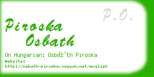 piroska osbath business card